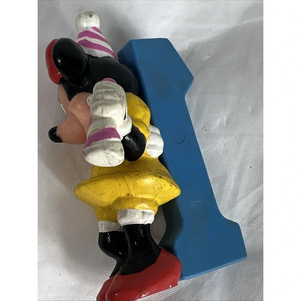 Vintage 1980's Disney Minnie Mouse‎ 1st Birthday No. 1 cake topper PVC Figure 2